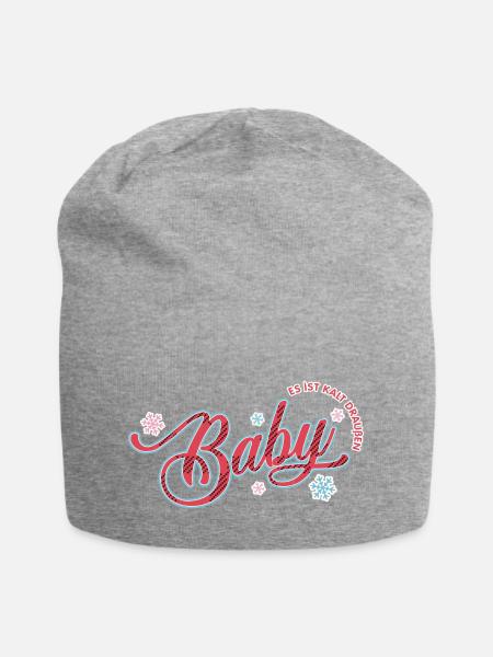 Baby es ist kalt draußen - Jersey-Beanie - Grau meliert