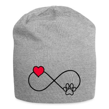 hundepfote love forever - Jersey-Beanie - Grau meliert - Vorne