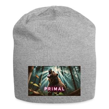 PRIMAL BEAR - Jersey Beanie - heather grey - Front