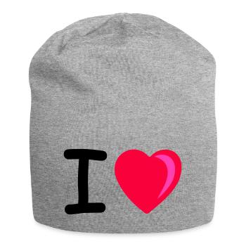 I heart - Jersey Beanie - heather grey - Front