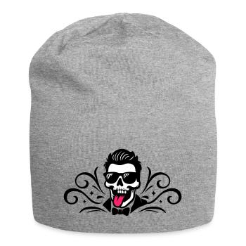 Totenkopf Bräutigam Jga - Jersey-Beanie - Grau meliert - Vorne