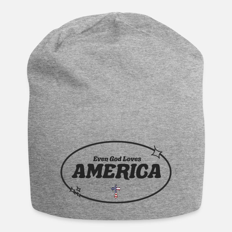 Even God Worships America - Jersey Beanie - heather grey