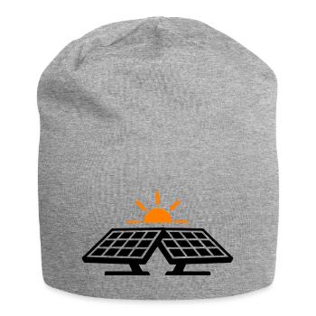 Solar Strom Symbol - Jersey-Beanie - Grau meliert - Vorne