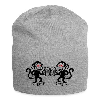 Bière Monkey Boire - Bonnet en jersey - gris chiné - Devant