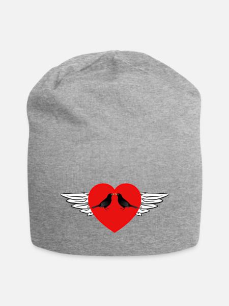 Ein Herz fuer Amseln - Jersey-Beanie - Grau meliert