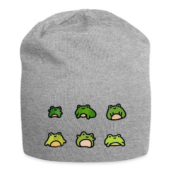 Entzückende Cartoon-Frösche - Jersey-Beanie - Grau meliert - Vorne