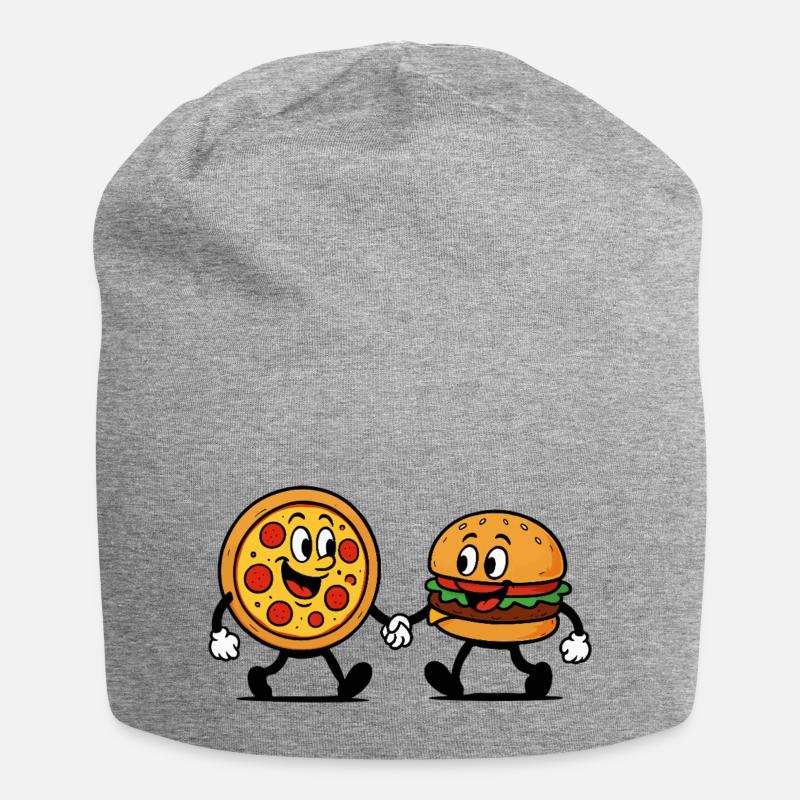 pizza burger - Jersey-Beanie - Grau meliert