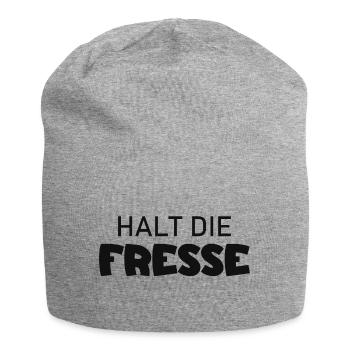 Shut Up - Cool Saying - Jersey Beanie - heather grey - Front