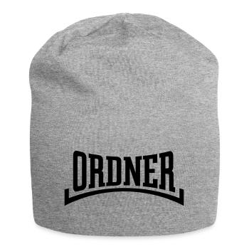 Ordner (Ordnung / Security / Konkav / Black) - Jersey-Beanie - Grau meliert - Vorne
