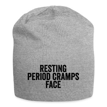 Period pain at rest – funny facial expressions - Jersey Beanie - heather grey - Front