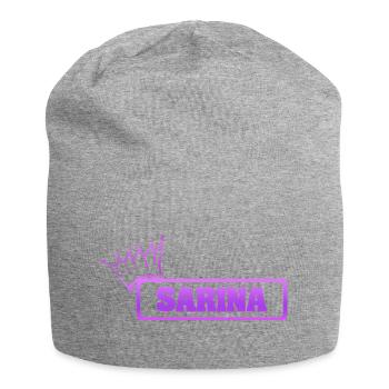 Sarina als Maedchen - Jersey-Beanie - Grau meliert - Vorne