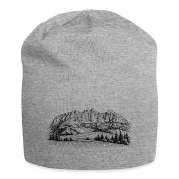 Wilder Kaiser Silhouette | Kaisergebirge Design | - Jersey Beanie - heather grey - Front