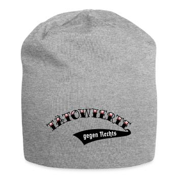 Tätowierte Gegen Rechts (Tattoo / Verlauf Red) - Jersey-Beanie - Grau meliert - Vorne