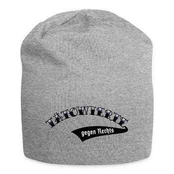 Tätowierte Gegen Rechts (Tattoo / Verlauf Blue) - Jersey-Beanie - Grau meliert - Vorne