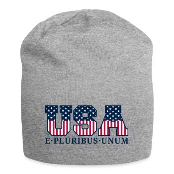 College USA Red White Blue Stars And Stripes Motto - Jersey-Beanie - Grau meliert - Vorne