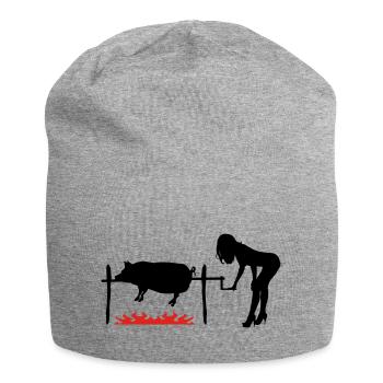 BBQ pork - Jersey Beanie - heather grey - Front