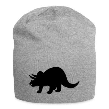 Dinosaur - Triceratops - Jersey Beanie - heather grey - Front