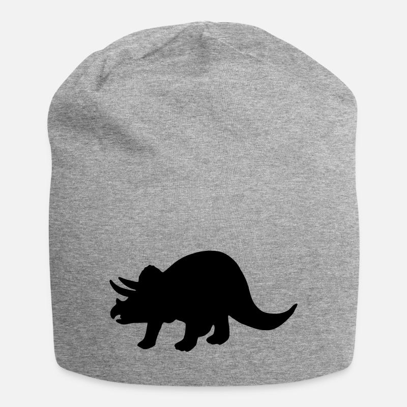 Dinosaur - Triceratops - Jersey Beanie - heather grey