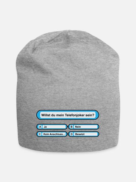 Telefonjoker Quiz - Jersey-Beanie - Grau meliert
