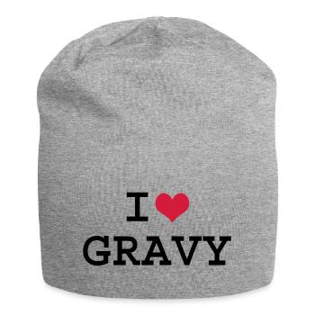 Ich liebe Gravy - Jersey-Beanie - Grau meliert - Vorne