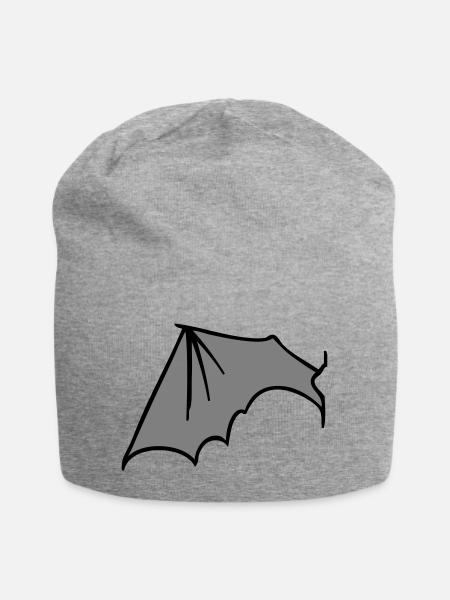 batwing_left_grey - Jersey Beanie - heather grey