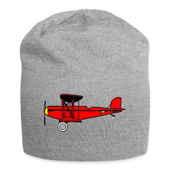 airplane airplane plane hot air balloon air ba - Jersey Beanie - heather grey - Front