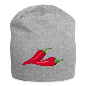 paprika chilli chili pepper citrus veggie vegetable - Jersey Beanie - heather grey - Front