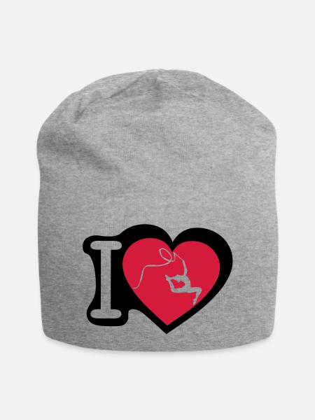 grs love coeur heart gymnastique3 - Bonnet en jersey - gris chiné