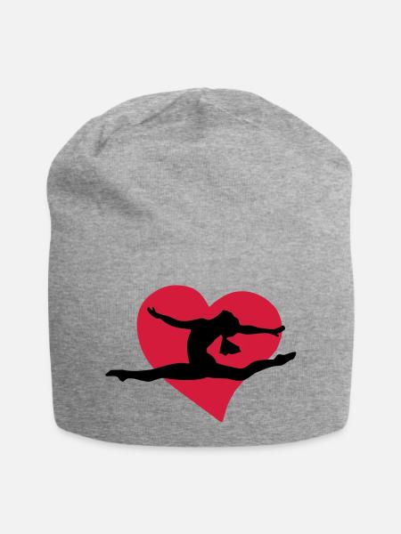 I love gymnastics - Ich liebe gymnastik - Jersey-Beanie - Grau meliert