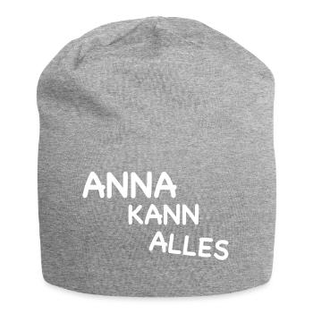 ANNA KANN ALLES I Anna I anna I Geschenk für Anna - Jersey-Beanie - Grau meliert - Vorne