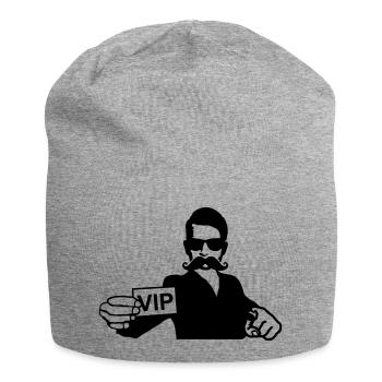 vip mustache - Jersey Beanie - heather grey - Front