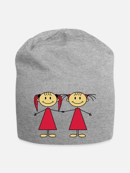 Best Friends Girls - Jersey-Beanie - Grau meliert