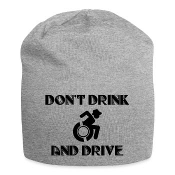 Don't drink and ride in your wheelchair at the same time # - Jersey Beanie - heather grey - Front
