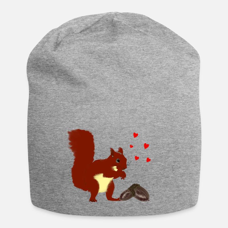 Eichhörnchen - Jersey-Beanie - Grau meliert