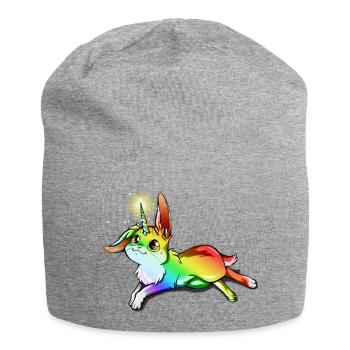 Kaninchen - Einhorn - Jersey-Beanie - Grau meliert - Vorne
