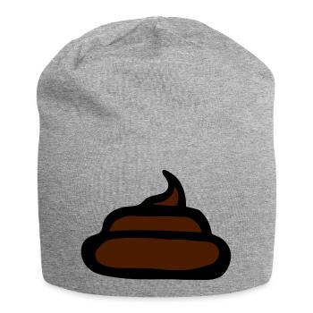 crap poo poop shit crap fun design - Jersey Beanie - heather grey - Front