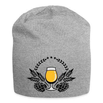 Pils Biertulpe, Hopfen und Malz (3c) - Jersey-Beanie - Grau meliert - Vorne