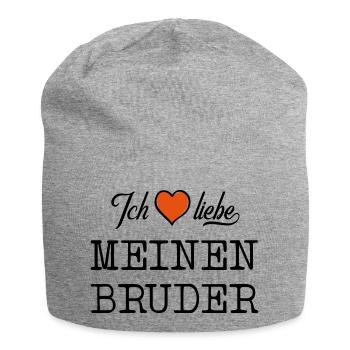 ich liebe meinen Bruder Herz - Jersey-Beanie - Grau meliert - Vorne