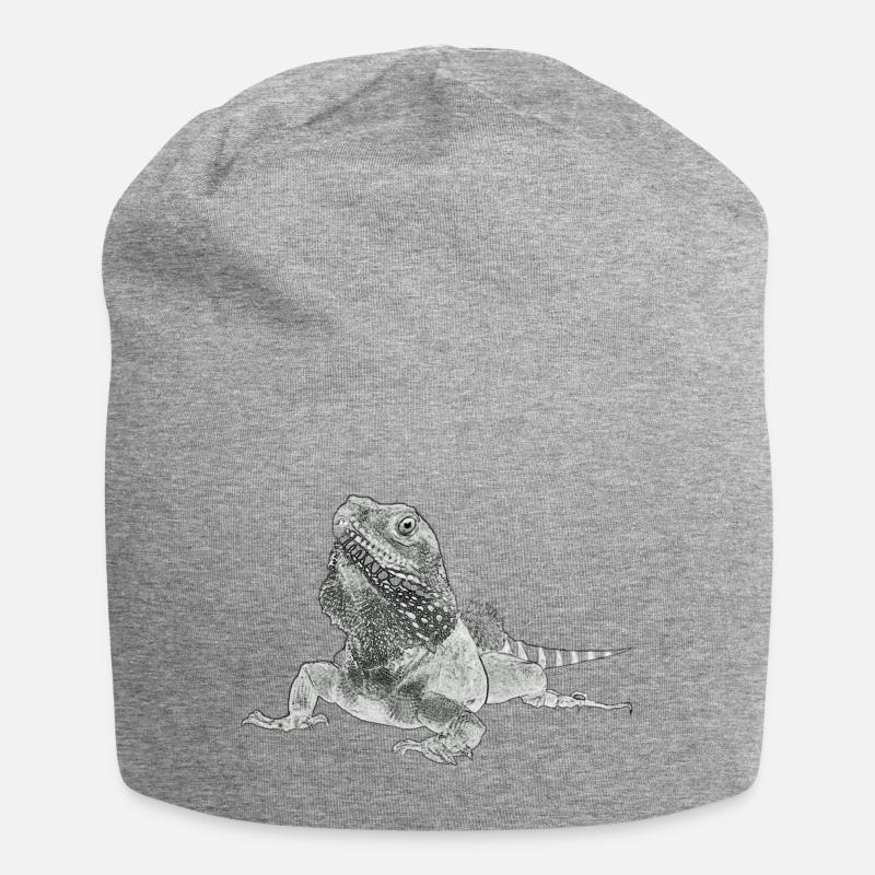 Eidechse - Jersey-Beanie - Grau meliert