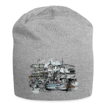Marché aux poissons de Warnemünde - Bonnet en jersey - gris chiné - Devant