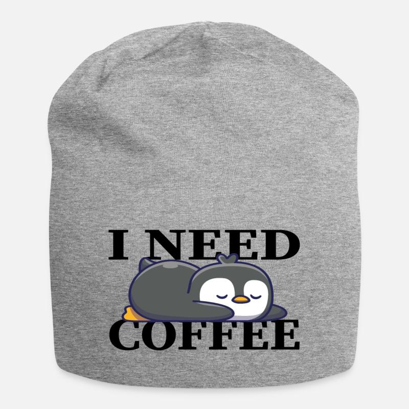 Funny I need coffee Funny gift idea - Jersey Beanie - heather grey