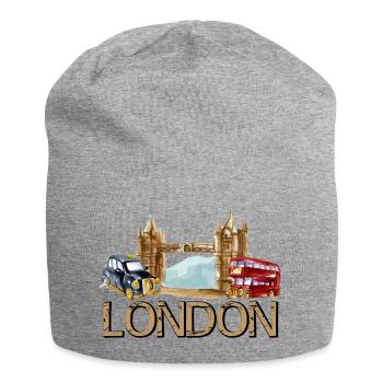London England Tower Bridge Taxi Bus - Jersey-Beanie - Grau meliert - Vorne