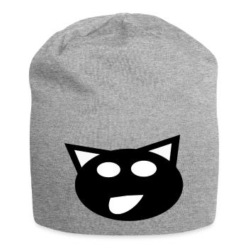 le chat noir - Bonnet en jersey - gris chiné - Devant