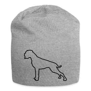 Boxer Umriss - Jersey-Beanie - Grau meliert - Vorne