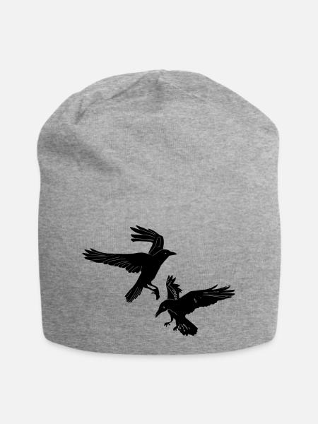 Zwei Flöße Hugin und Munin - Jersey-Beanie - Grau meliert