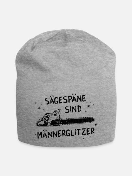 Männerglitzer - Jersey-Beanie - Grau meliert