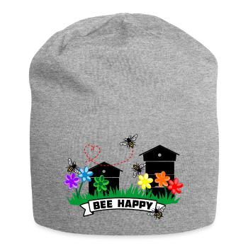 Honey greenhouses and flowers - Jersey Beanie - heather grey - Front