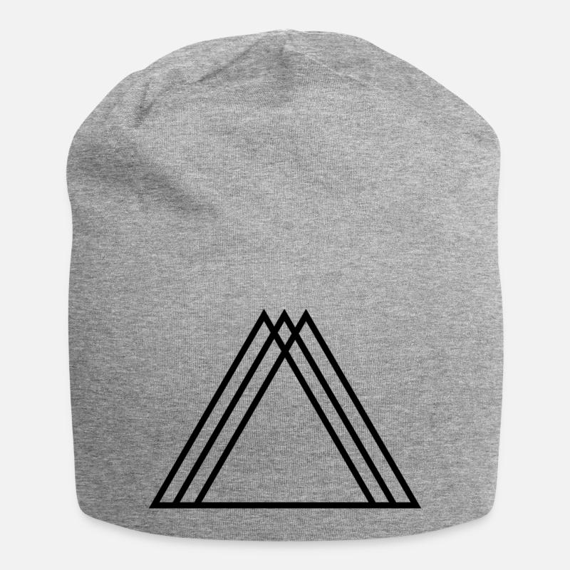 Triangles Black Mountain Abstract Geometric - Jersey Beanie - heather grey