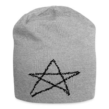 Pentagram Satan Devil Gothic Occult Witch Vector - Jersey Beanie - heather grey - Front