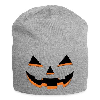 Gruseliges Halloween Kürbis Gesicht Jack O’Lantern - Jersey-Beanie - Grau meliert - Vorne